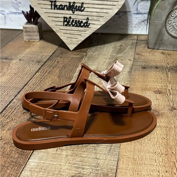 MELISSA SLIM SANDAL BROWN - Picture 7 of 9